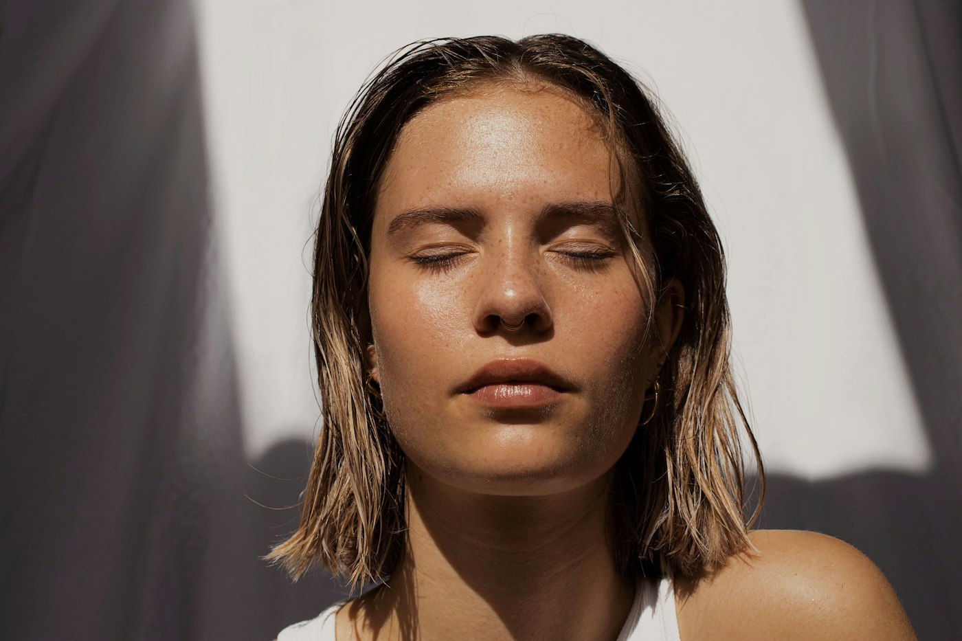 Portrait of a woman with fresh, glowing skin